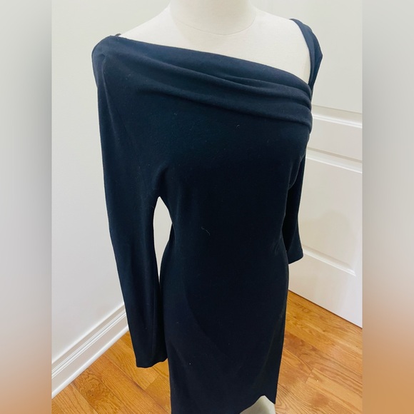 Donna Karan Elegant Black Off-Shoulder Dress - Picture 6 of 10